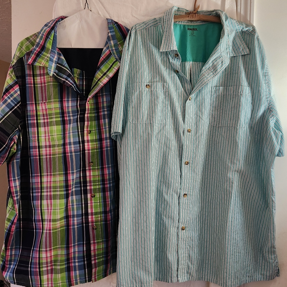 Men's Striped and Plaid Shirts Set